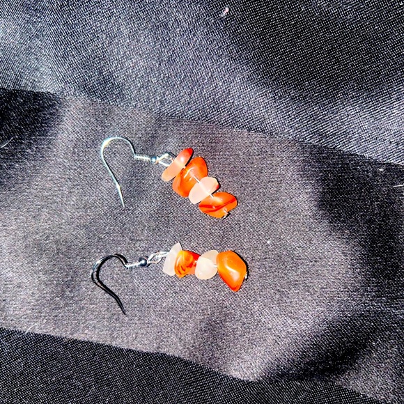 Carnelian crystal earrings - Picture 1 of 1
